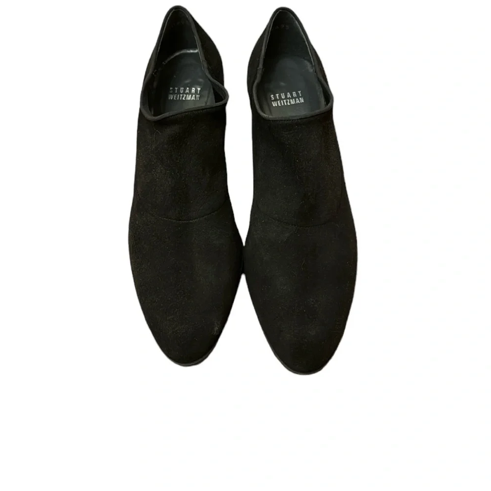 Stuart Weitzman Black Suede Ankle Booties w/2 inch heels. EUC 7.5W